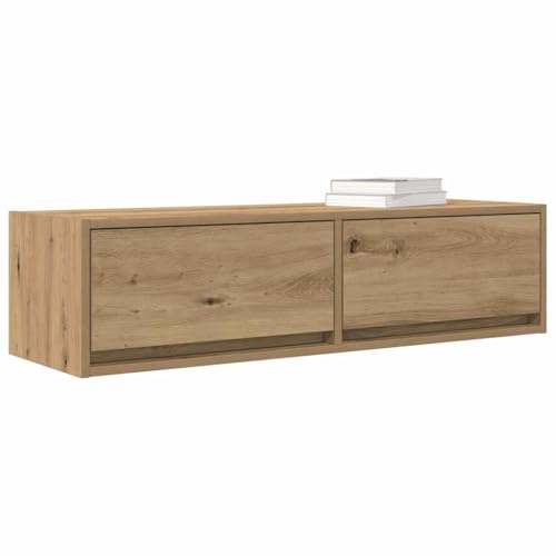 vidaXL TV Cabinet 100 x 31 x 25.5 cm Artisan oak Engineered wood | Wall-mounted to make the most of your space, Easy access to all your bits and bobs, Made from top-notch engineered wood