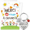 DPKOW Idee Cadeau Fin d'Année Scolaire, Remerciement Carte avec Enveloppe Porte-Cléf Merci Cadeau pour École Maternelle Crèche Maitresse ATSEM Maître AESH, Grand Coeur, Aider Petits Esprits