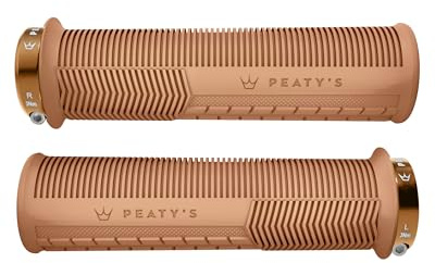 Peaty's Monarch Grips - Mushroom or Knurl/Thick or Thin - Trail Comfort, Durable, Ergonomic Finger Bars, Support Thumb Pad, All Day, All Terrain, Lock on Grip MTB Enduro Downhill Ebike Mountain Bike