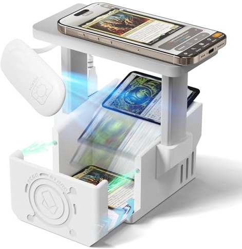 Card Scanner Pro für Sammelkarten - MTG und TCG Kartenscanner Halter mit LED-Licht und Magnetfuß, Schnellscan und ärmelloser Preiskontrolle, App kompatibel
