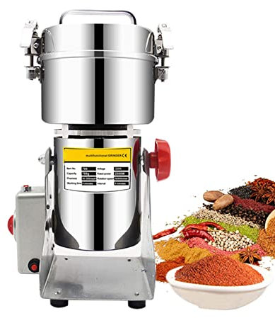 2000g Kommerziell Elektrische Getreidemühle Mühle Kräutermühle Swing Typ Kaffeemühle Edelstahl Pulverisierer Mit 5 Min Timer Schrotmühle 36000RPM Für Kaffeebohnen Gewürze Kräutern Nüsse Getreide 2500W