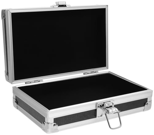 Lockable Toolbox Handheld Tool Storage Box Aluminum Alloy Tool Cabinet with Handle Large Capacity Storage Case for Home Office .08 X 4.33 X 2.28 in