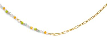 SINGULARU - Halskette Chic Nora. Edelstahl mit 18K vergoldung und Glas. Schmuck für Damen.