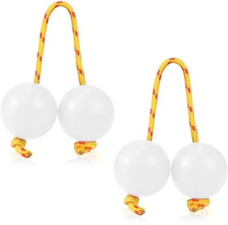 Joselin 1 Pairs Sand Egg Kashaka Musical Percussion Instrument African Shaker Rattle Instrument White