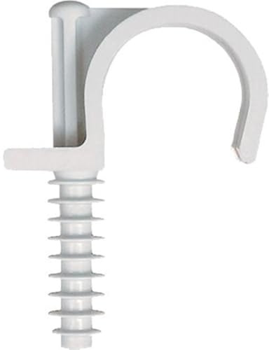 Fischer Clip Fissatubo a Battere FX-S 16 per Fissaggi Veloci Senza Tasselli di Tubi Elettrici su Calcestruzzo, Cemento, Mattoni, Avvolge Completamente il Tubo, con Nervatura di Rinforzo, 100 pz 566445