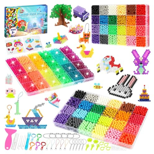 Staranry Kit de Recharge 7200 Perles d’Eau, 36 Couleurs,Jouet DIY Créatif | Perles d’Eau Magiques d’Artisanat, pour Enfants et Débutants
