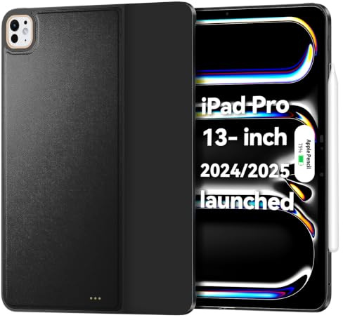 Matekxy Funda compatible con Magic Keyboard para iPad Pro de 13 pulgadas (M4 2024/M5 2025), con conector inteligente, protección completa de 4 lados y guía de alineación magnética del lápiz, cubierta