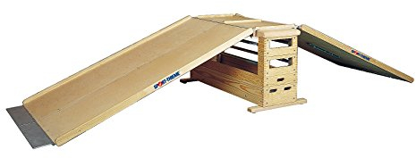 Sport-Thieme Startplateau Schiefe Ebene | Mit Klemmverschlüssen u. Einhängekupplungen | Für alle DIN Sprungkästen | Schichtholz | Holz-Natur | 122x65x11 cm | Indoor