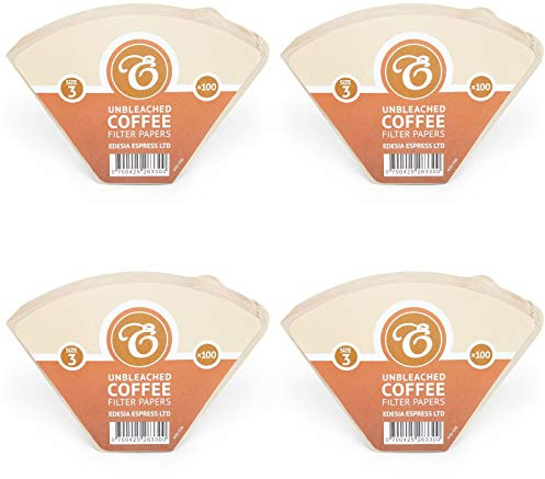 EDESIA ESPRESS - 400 filtres à café coniques en papier - non blanchis - taille 3/102