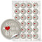 Logbuch-Verlag 24 Schön dass du da bist Aufkleber 4cm rund grau rot weiß mit Herz rund 4 cm