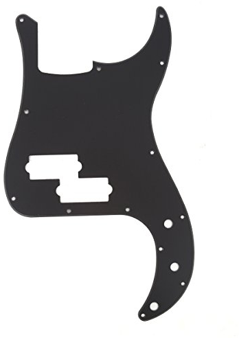 Musiclily 13 Löcher Precision Bass Pickguard P-Bass Schlagbrett für 4-Saiter Fender American/Mexican Standard Precision Bass,1 lagig Mattschwarz