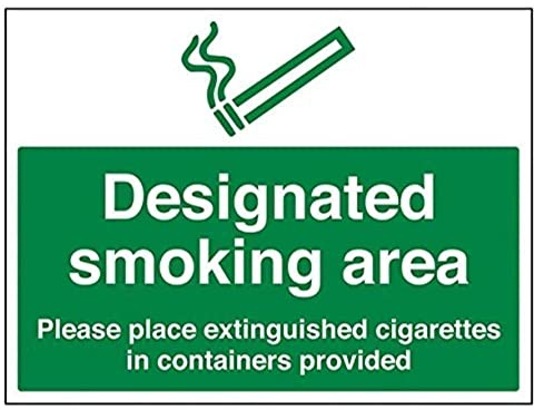 vsafety 57042bf-r Place Zigaretten in Container Verbot nicht rauchen Schild, starrer Kunststoff, Landschaft, 400 mm x 300 mm, grün