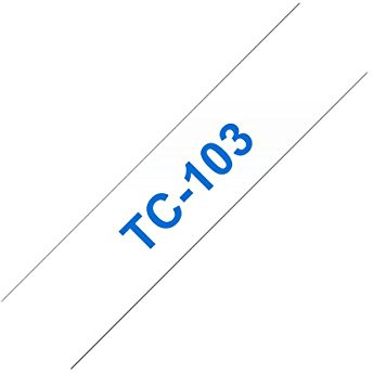 Brother TC103 Schriftbandkassette farblos blau 12mm x 7,7m laminiert für P-touch 8e series
