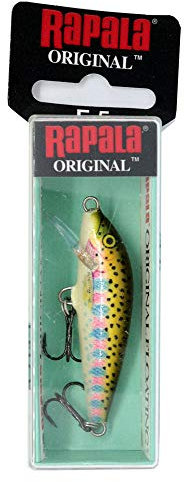 Rapala - Original Floater Angelköder - Angelzubehör aus Balsaholz - Süßwasser Spinnköder - Lauftiefe 0.9-1.5m - Fischköder 5cm, 3g - Hergestellt in Estland - Rainbow Trout
