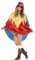 Smiffys Papageien Party Poncho, mit Zugbeutel
