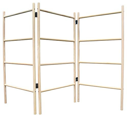 3-Panel Wooden Clothes Horse Airer - Quality, Folding Laundry Dryer