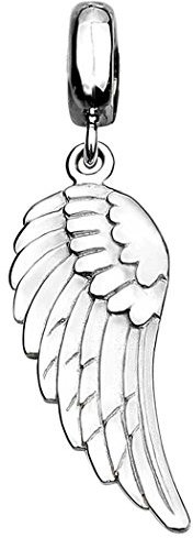 Nenalina plata colgante alas de ángel para mujer cadenas con superficie brillante 361230-090