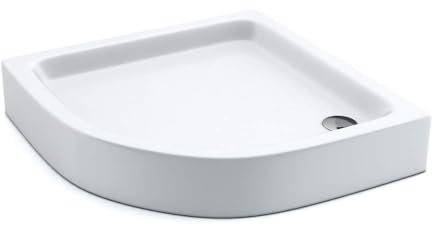 AQUABAD Duschwanne/Duschtasse | Forta Plus mit LeakProtect Technologie Smooth White 80x80cm Viertelkreis R55