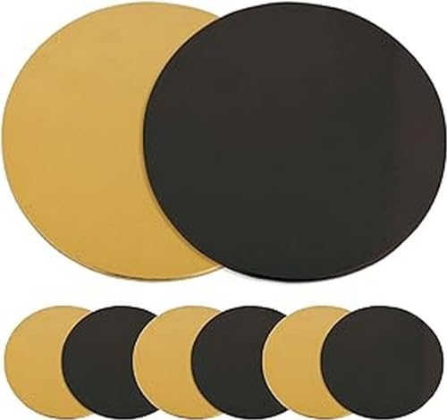 ScrapCooking - Kit de 6 Supports à Gâteaux Ronds - Carton Réversible Doré & Noir - Disque Diamètre 24cm - Ustensile Pâtisserie Boulangerie - Fabriqués en France - 5201, Or