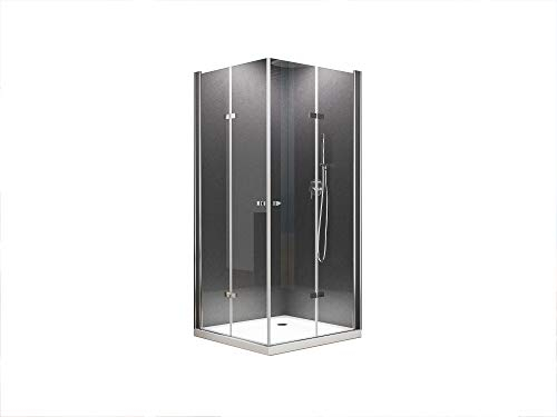 BuyLando.Shop [Typ-Caroline] Eck-Duschkabine - Dusche - ESG - Variationen (80x80x195cm + Duschwanne + Ablauf)