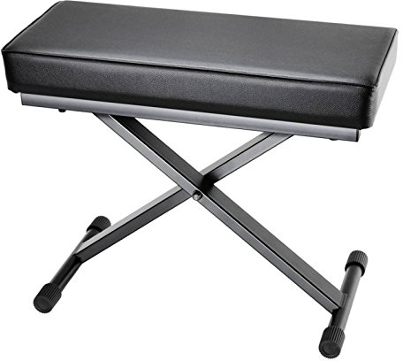 Adam Hall Stands SKT 17 - Extra Dick Gepolsterte Zusammenklappbare Keyboard-Bank, bis zu 52 cm, Stahl, schwarz