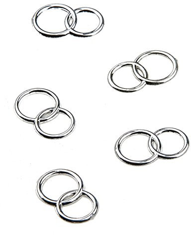 10 Coppie di fedi intrecciate decorative color Argento Taglia Unica