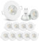 linovum 10x Einbaustrahler Set 5W flach IP65 weiß mit Wasserschutz - inkl. GU10 LED Lampe warmweiß - für Bad, Dusche, Außen
