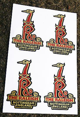 RALEIGH Vintage stil Fahrrad GOLD Aufkleber-sticker x4