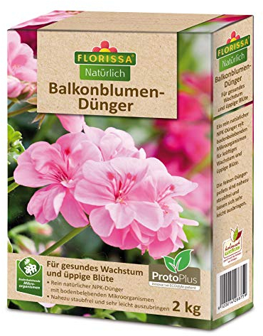 Florissa Natürlich BIO Balkonblumen Dünger | für Surfinien, Geranien und andere Blumen | bodenbelebende Mikroorganismen | (2kg)