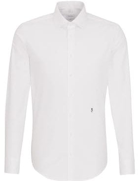Seidensticker Herren Mens Slim Longsleeve Cotton Hemd, Weiß(676550), 39 EU