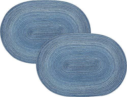 Pichler Tischset Samba 2er-Pack blau Größe oval: 33x48 cm