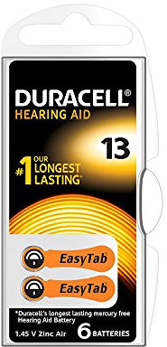 Duracell Easy Tab 13 PR48 Lot de 6 batteries spéciales Orange 1,45 V