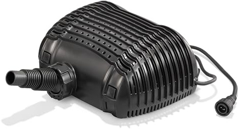 esotec Bachlaufpumpe Wasserfallpumpe 12-18V/DC Teichpumpe 2900/3400 101981 | Bachlaufpumpe 2900/3400 l/h, 12-18VDC, IP68, Pumpe mit Trockenlaufschutz, 5 m Kabel, Schlauchanschluss 25/32/38 mm, Süßwasser