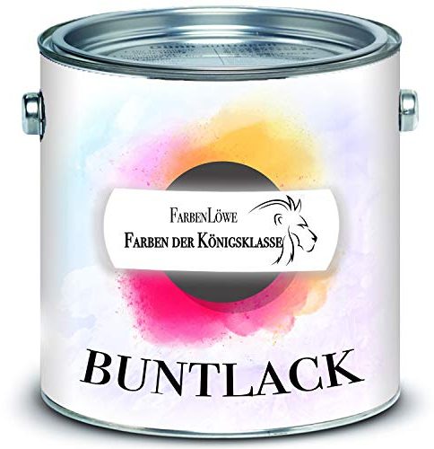 FARBENLÖWE hochmoderner Buntlack Decklack Metalllack Metallfarbe FARBAUWAHL (5 L, Lichtgrau RAL 7035)
