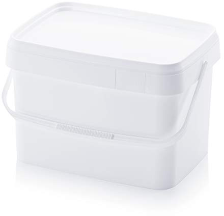 20x Eimer 20l rechteckig * 20 Liter * lebensmittelecht stapelbar Kunststoffeimer 20Liter weiß Farbe Futter Gastro Catering