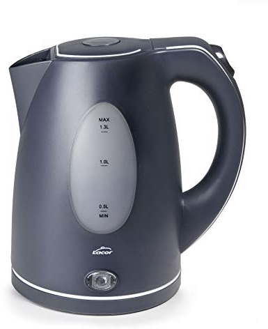 Lacor - Hervidor eléctrico Grey 2200 W, Libre de BPA, 1'30 L