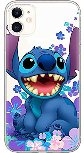 ERT GROUP mobile phone case for Apple Iphone 11 original and officially Licensed Disney pattern Stitch 001 optimally adapted to the shape of the mobile phone, partially transparent