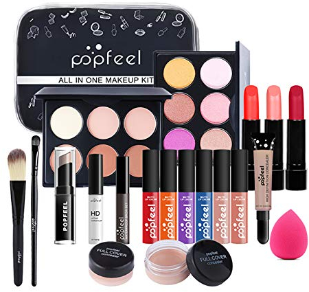 RoseFlower Schminke Set Profi Make Up Set Teenager Mädchen Schminkkoffer Kosmetische Makeup Paletten Lidschatten Vollgesichts Schminke mit Tragbare Reise Aufbewahrungstasche