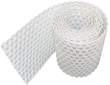 Mayaadi Home Sichtschutzstreifen Polyrattan Rolle Rattan Zaunfolie Sichtschutz Zaunblende Garten Mattenzaun Balkon Matte Einstabmattenzaun Länge 2,55 Meter Höhe 19 cm Weiß 1 Stück