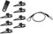 Windhager Planenclip, Halterung Spanner Befestigungsclip für Plane Zelt Gewebeplane Set 8 teilig, schwarz, 07010, 0,83 x 26 x 28 cm & Expanderseil mit Karabiner, 4 Stück, 70 cm, schwarz, 70x3,5x3,5cm