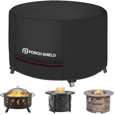 Porch Shield Round Patio Fire Pit Cover Fade Resistant Waterproof Outdoor Firepit Cover 36 inch for Fire Bowl