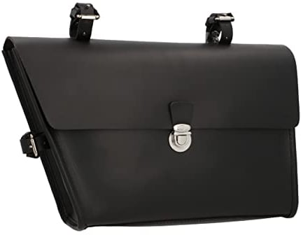 Gusti Rahmentasche Leder - JEF P. Damen und Herren Radtasche Ledertasche Fahrrad Fahrradtasche Schwarz Leder Göße L