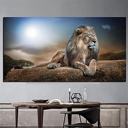Yimze Diamant Malerei Erwachsene Löwe DIY 5D Diamond Painting Bilder Vollbohrer Diamant Gemälde Malen nach Zahlen Stickerei für Home Wall Decor Geschenke(70x140cm/25x56in Square Drill)