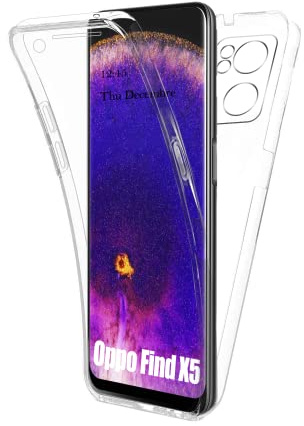 AURSTORE Coque pour Oppo Find X5 Lite, Protection intégrale Avant + Arrière en Rigide, Housse Étui Pochette Tactile Silicone TPU Transparente Protection 360 degrés