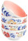 fanquare Lot de 4 Bols à Soupe en Porcelaine Fleurs Rose, Bols à Ramen Japonais, Bol à Dessert Petit Mignon pour Cuisine