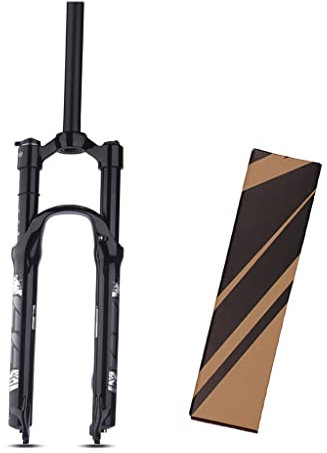 LHHL MTB Gabeln 26 27,5 29 Zoll Mountainbike Federgabel Federweg 100 Mm Luftfedergabel 28,6 Mm Gerades Rohr Manueller Lockout Scheibenbremse QR 9mm (Color : Black, Size : 27.5inch)