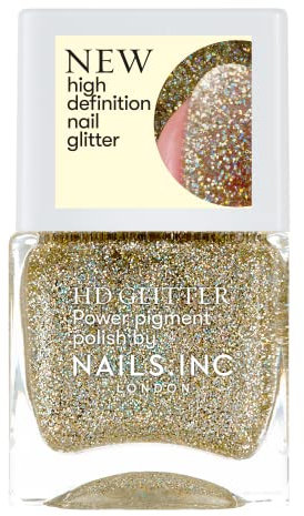 Nails HD Glitter Always Electric 14ml, Gold Nail Polish