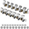 Yootones Chevilles d'accordage en métal pour guitare à 12 cordes - Mécaniques 6R6L - Accordeurs 1:14 - Compatible avec les guitares acoustiques à 12 cordes - Plaqué chrome