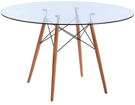 Noorsk Design Mesa Redonda De Comedor o Cocina Tower Cristal (Diámetro 120)