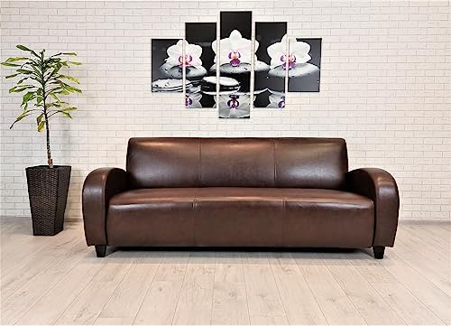 Quattro Meble Echtleder 3 er Sofa Mediolan Breite 198 cm Ledersofa Leder Antique Couch Farbauswahl !